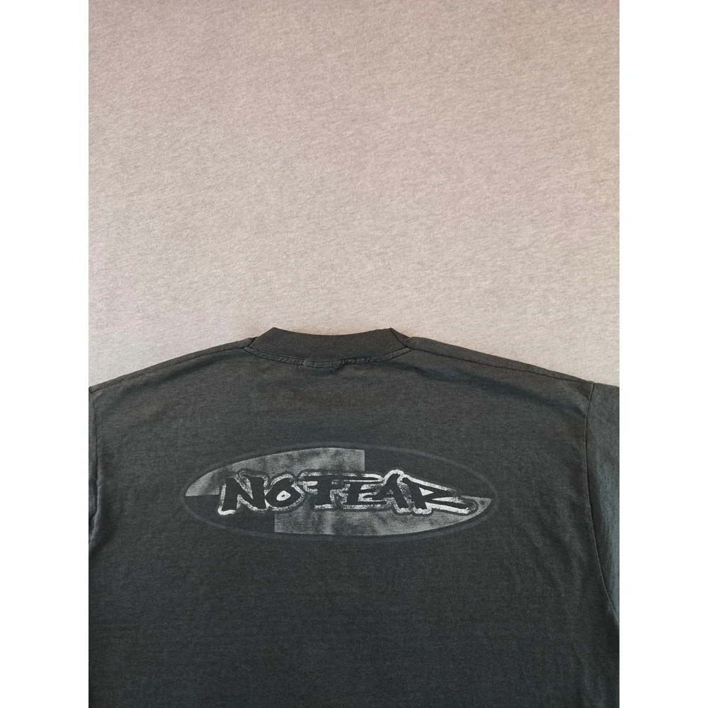 No Fear Graphic T-Shirt‎ Mens XL Faded Black Vintage 90s Single Stitch Logo
